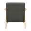 Chaise moderne et confortable en tissu gris foncé, base en bois massif et fauteuil à ressorts ensachés, revêtement en tissu texturé pour le salon-1142954057