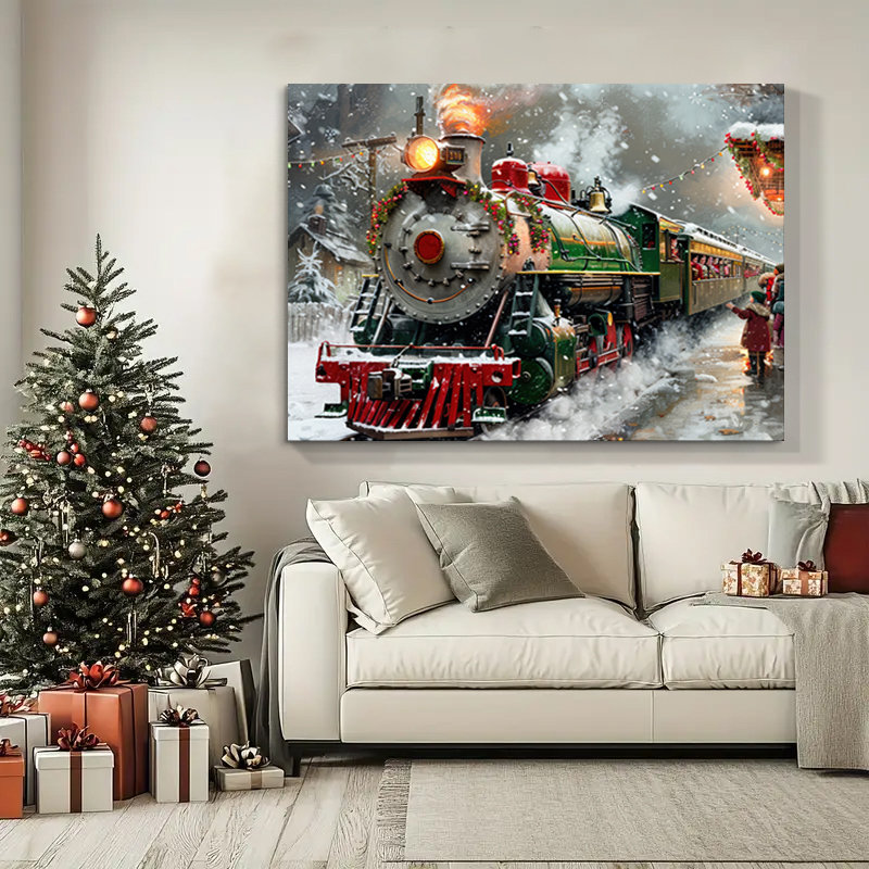 Arbre de Noël, art mural sur toile, H 28 po x l 40 po
