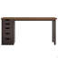 Bureau d'ordinateur 47 po avec 5 tiroirs et armoire réversible, bureau rustique brun et noir avec rangement, table d'écriture moderne pour petits espaces