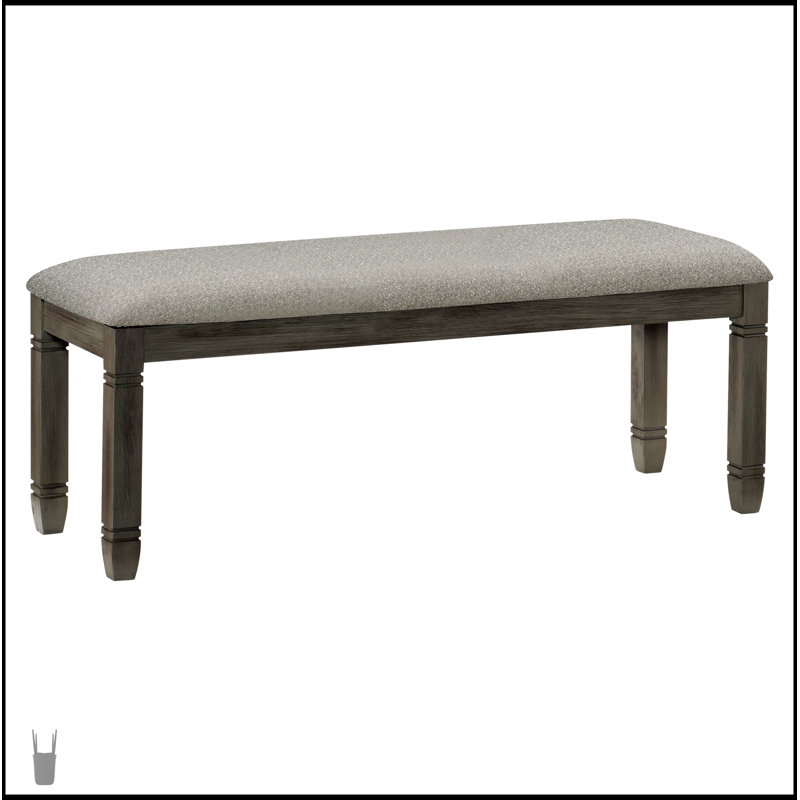 Ensemble de salle à manger 6 pièces gris antique et finition café avec banc rembourré, 4 chaises d'appoint et 6 tiroirs de rangement, parfait pour un style campagnard décontracté