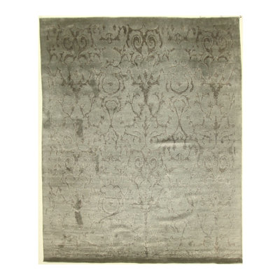 Handmade Cotton and Silk Abstract Area Rug