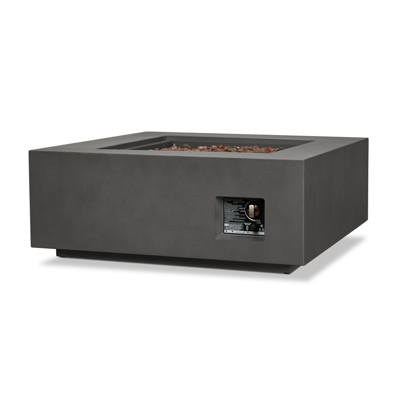 Weathered Slate 40" Square Gas Fire Pit Table