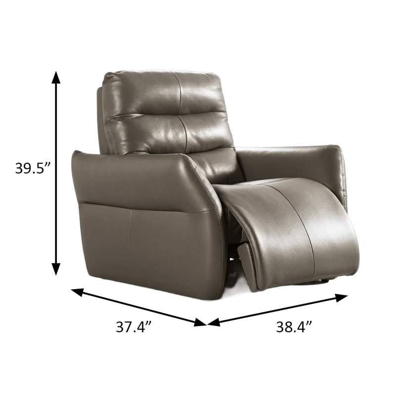 38.4" W Transitional Power Recliner, Gray