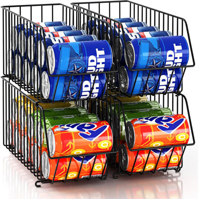 Soda Can Organizer 4 Tier, Stackable Can Organizer For Pantry, Soup Soda Can Dispenser