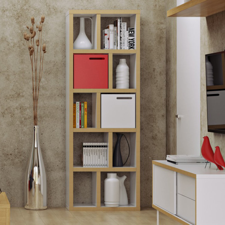 Sighfrith 198cm H x 70cm W Standard Bookcase, Pure White Matte with Plywood Edge