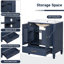 Meuble-lavabo de style rétro 30 po avec lavabo, rangement multifonctionnel, porte à fermeture douce et tablette réglable en bleu-229297598
