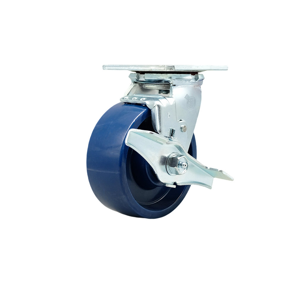 Service Caster Polyurethane Swivel Caster with Roller Bearing and Brake ...