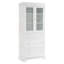 Armoire de salle de bain haute autoportante moderne de 70,1 po de hauteur avec 2 tablettes réglables, 3 tiroirs, portes en verre à fermeture en douceur - idéale pour la salle de bain, le salon et la cuisine