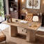 Bureau de direction rectangulaire de 159 cm avec piètement trapézoïdal, table de travail en bois pour bureau à domicile