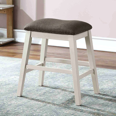 Transitional Style 5Pc Counter Height Dining Set Wooden Dining Table 4X Stools Storage Shelve Table Base Dining Room