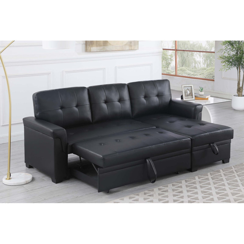 Upholstered L-Shaped Sectional, Dark Gray Linen Blend, Right Hand Facing