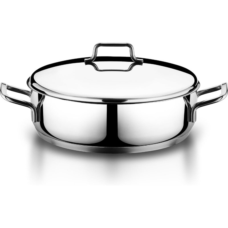 YBM Home Classic 18/10 Stainless Steel Dutch Oven Covered Stockpot Cookware Induction Compatible Oven Safe 8.5 Quart HD8
