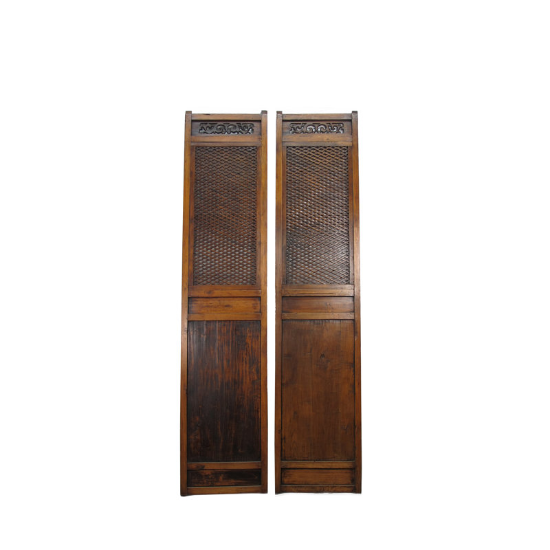 Asian Classic Stained Wood Pivot Screen Doors