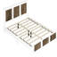 Ensemble de 4 pièces pour grand lit: lit plateforme blanc, tables de chevet et commode