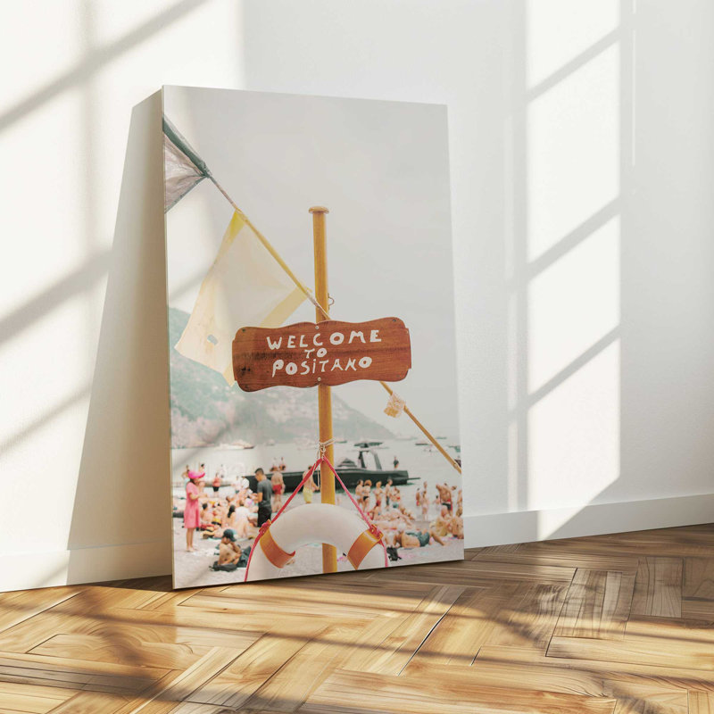 Positano Welcome Canvas Print, 36" H x 24" W x 1.25" D, Wrapped Canvas