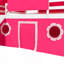 Lit mezzanine double avec tente et tour Slide - Rose