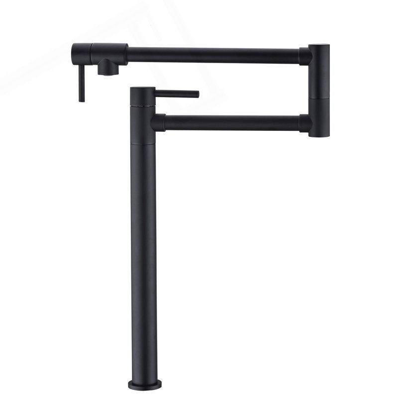Pot Filler Faucet With Extension Shank, Matte Black