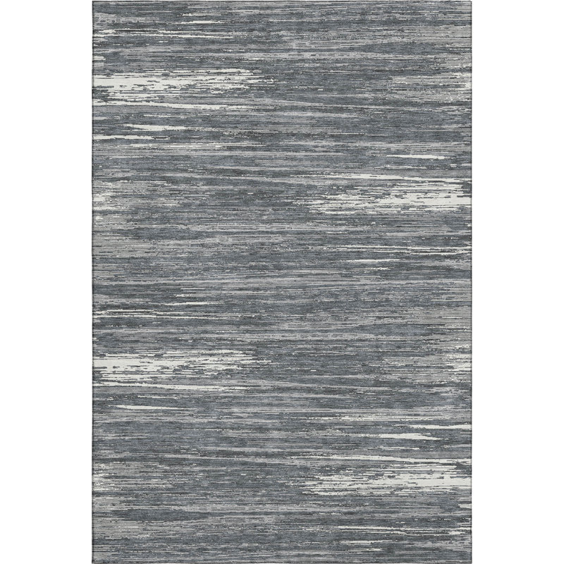 Premium Machine Washable Prisco Gray Rug, Rectangle 10' x 14'