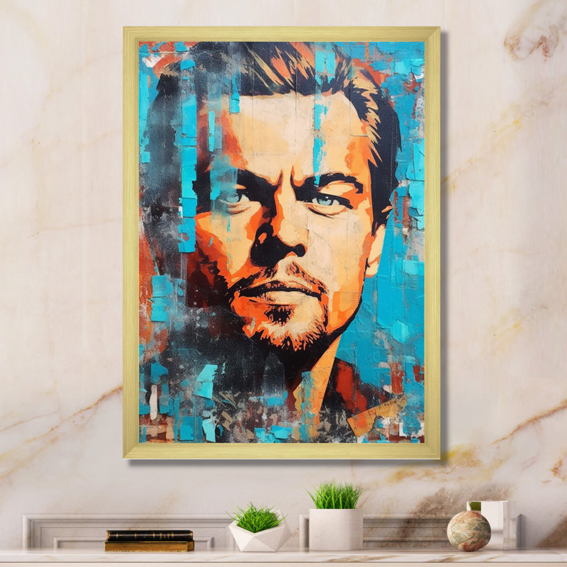 Pop Art Capri Celibrity - célébrité, reproduction d'art sur toile, Encadrement doré, H 44 po x l 34 po x P 1,5 po