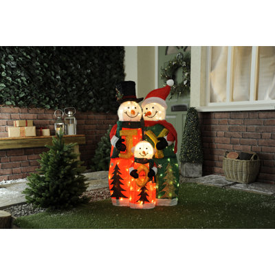 Beleuchtete Dekoration Schneemann-Familie