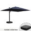 Parasol en porte-à-faux rectangulaire 108 po x 144 po avec base à roulettes Draysen, bleu marine-98104509