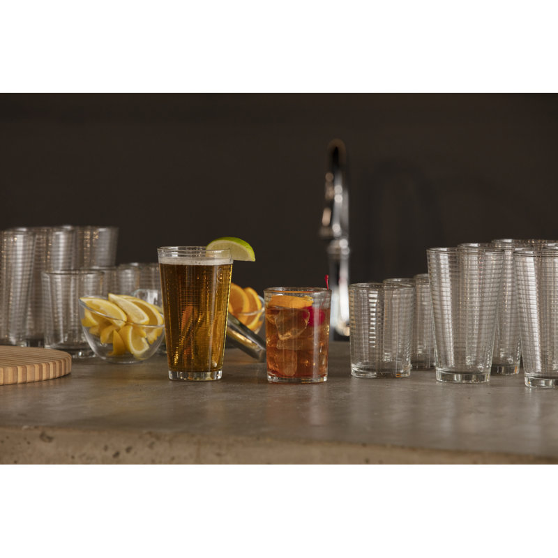 Fortessa Basics Arcade Everyday Stackable Quality Super Clear Glassware Kitchen And Barware Great For: Mixed Drinks/Cocktails, Water, Juice, Iced Tea, Soft Drinks., Double Old Fashioned/Rocks, 13 Ounce