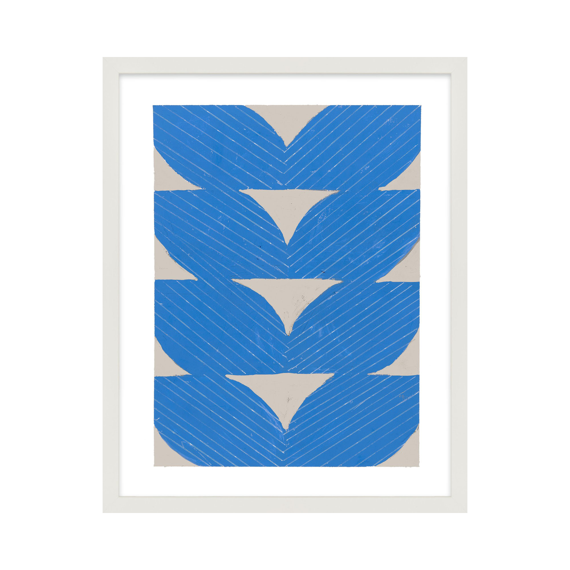 Blue Chevron by Andrea Stokes, White, 30" H x 24" W x 1.25" D