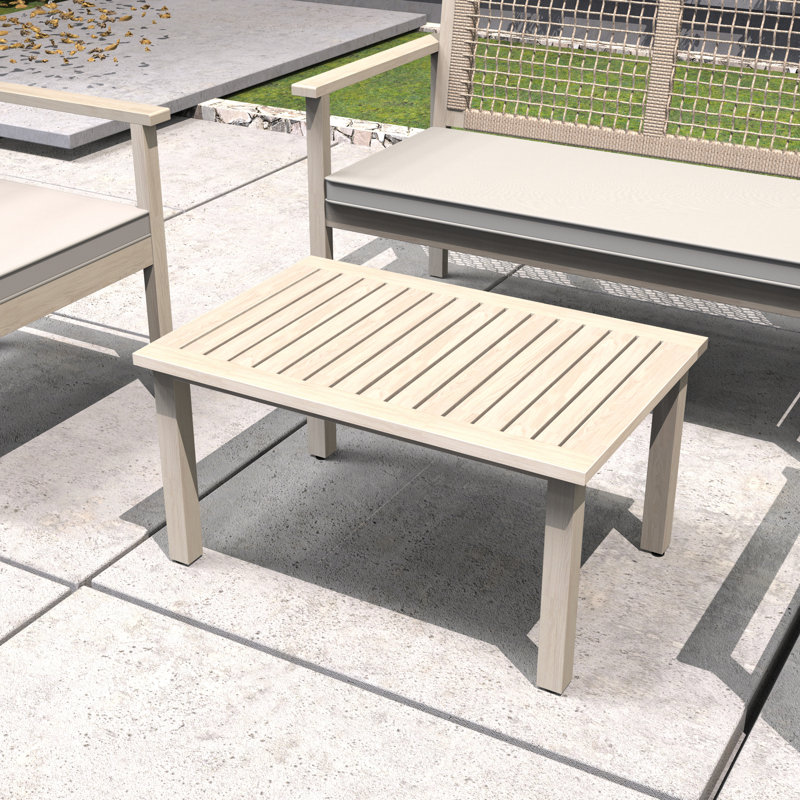 Table basse d'extérieur rectangulaire en acacia