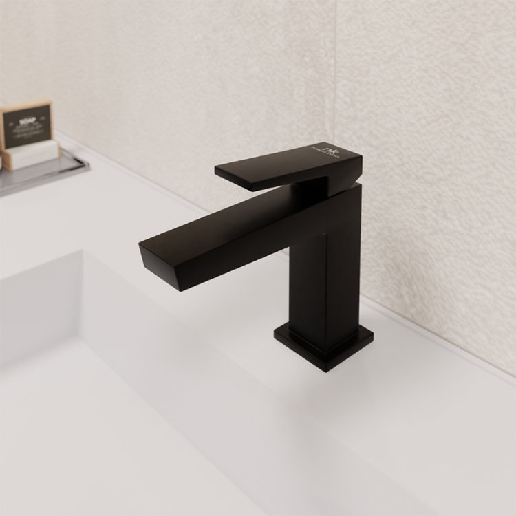 Square Single Control Lavatory Faucet, Black
