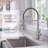 Commercial Style Pull Down Kitchen Faucet, Single Handle Spring Spout Kitchen Sink Faucet with3-Function Sprayer-60067807