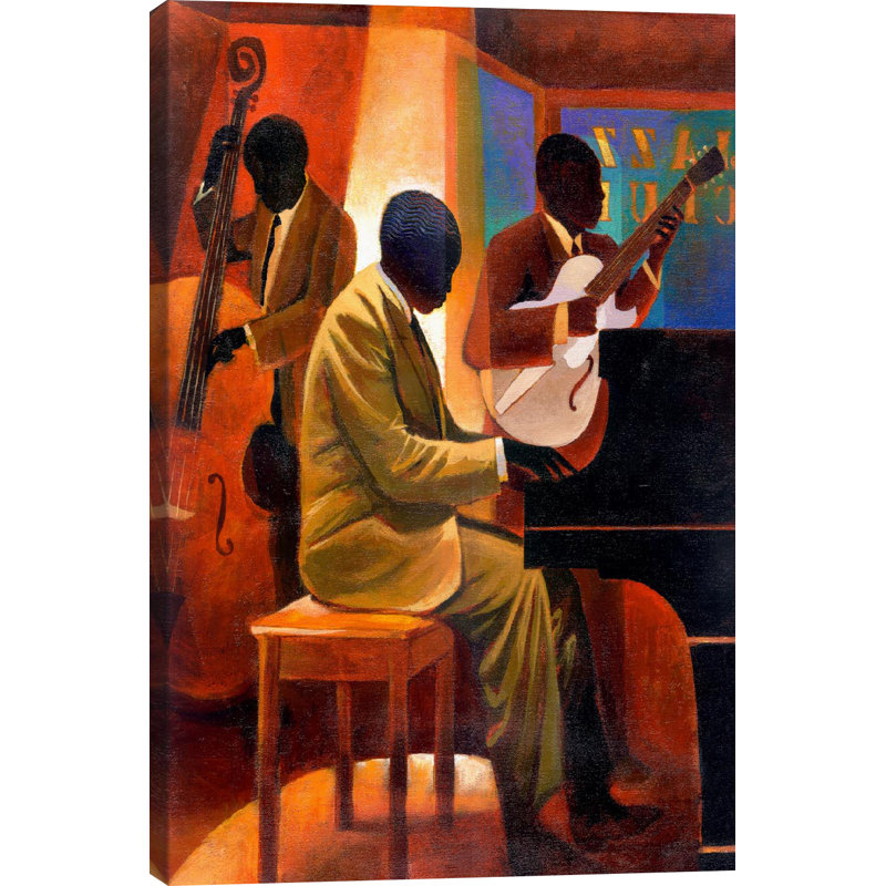 «Piano Man» par Keith Mallett - reproduction d'art sur toile tendue, H 18 po x l 12 po x P 1,5 po, Toile tendue