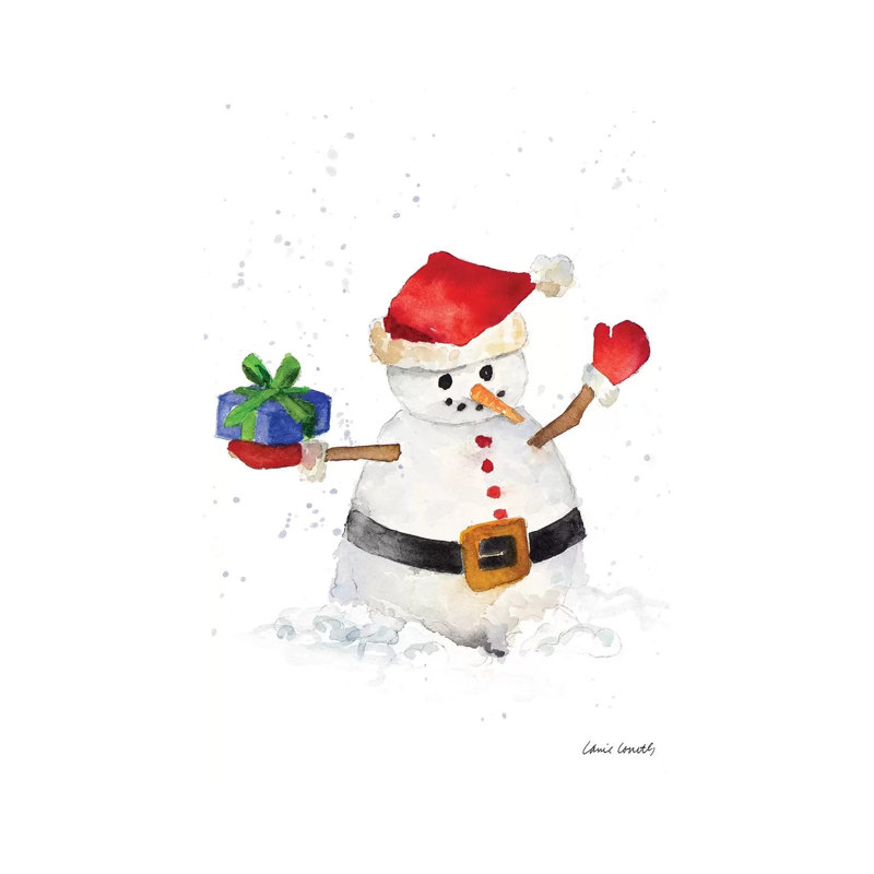 Watercolour Snowman II by Lanie Loreth - Wrapped Canvas Print, 30.48 cm H x 45.72 cm W