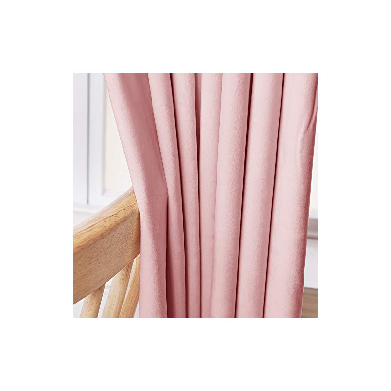 Room Darkening Curtain Pair, Pink, 38" W x 16" L