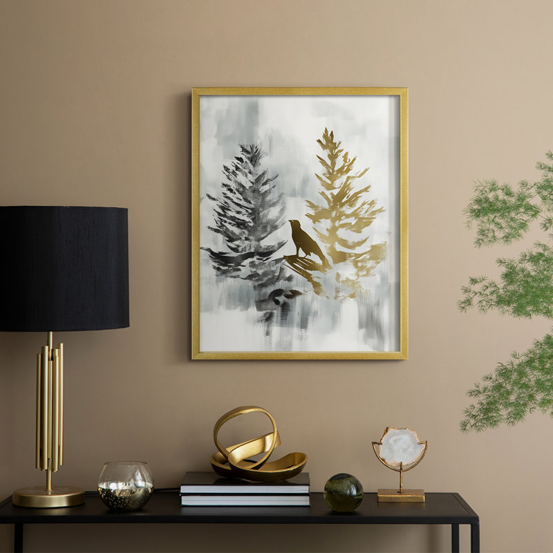 Reproduction encadrée - bois massif, H 11 po x l 9 po, Doré