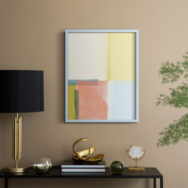 Cinta II Framed Print - Solid Wood, Blue, 30" H x 24" W