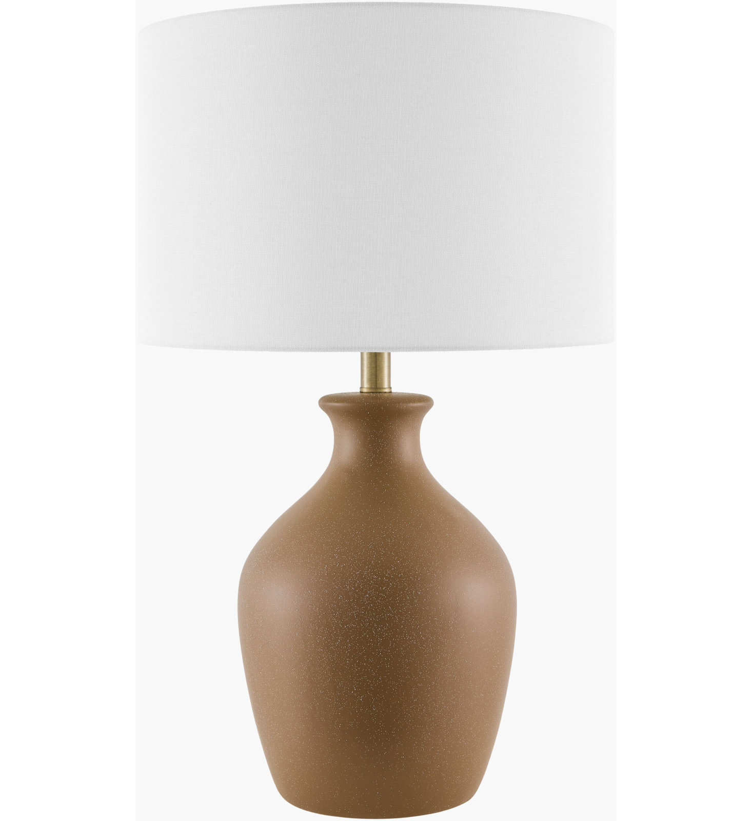 Ceramic Table Lamp, Brown, White