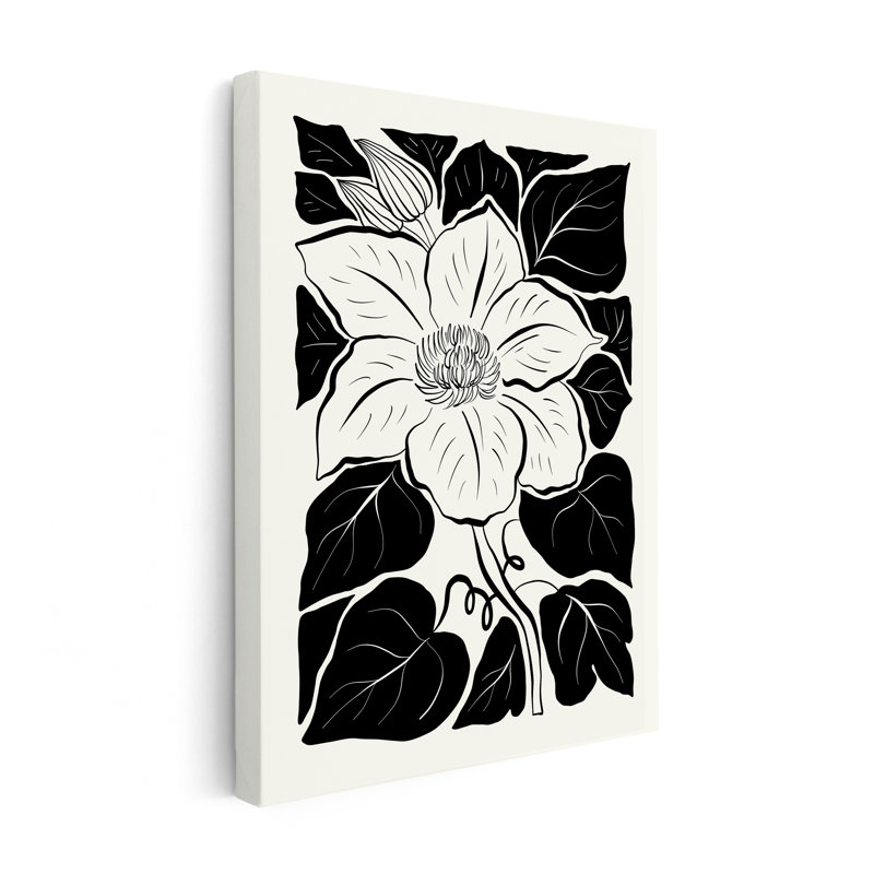 Abstract Flower Illustration No2, Unframed, Canvas, 08"H x 10"W