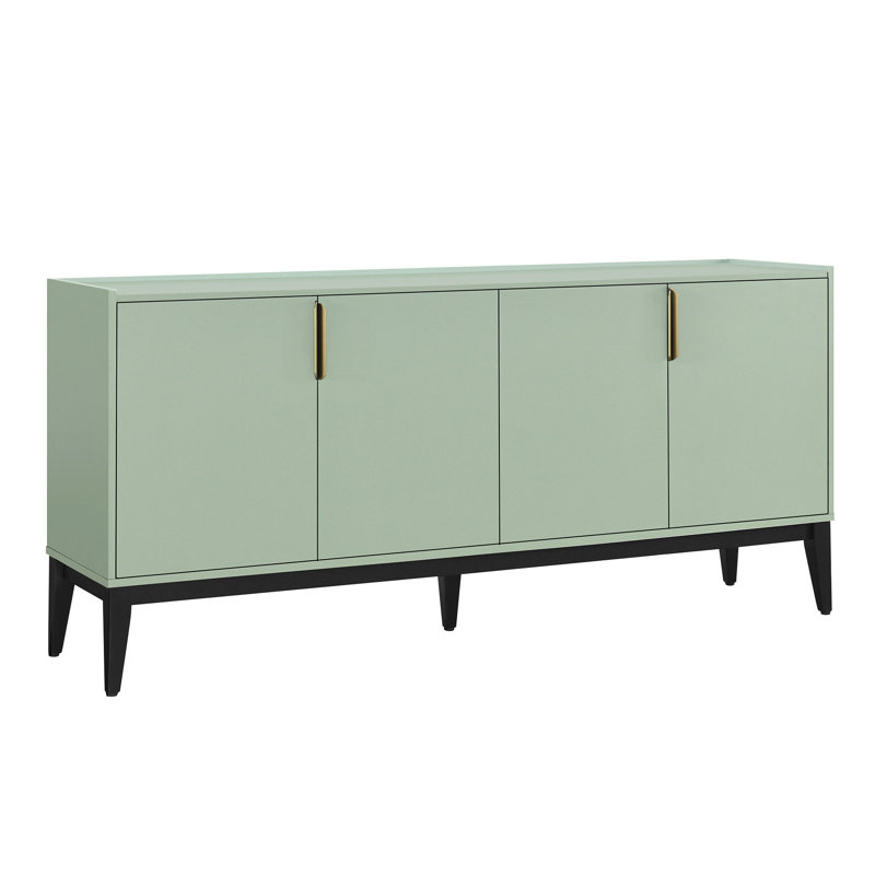 Armoire de style moderne avec 4 portes - Tablette réglable pour le salon, la chambre à coucher en bois massif + rangement de la pièce et construction