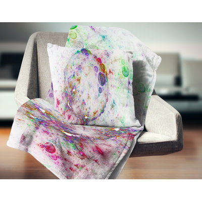 Colorful Spherical Planet Bubbles - Abstract Printed Pillow