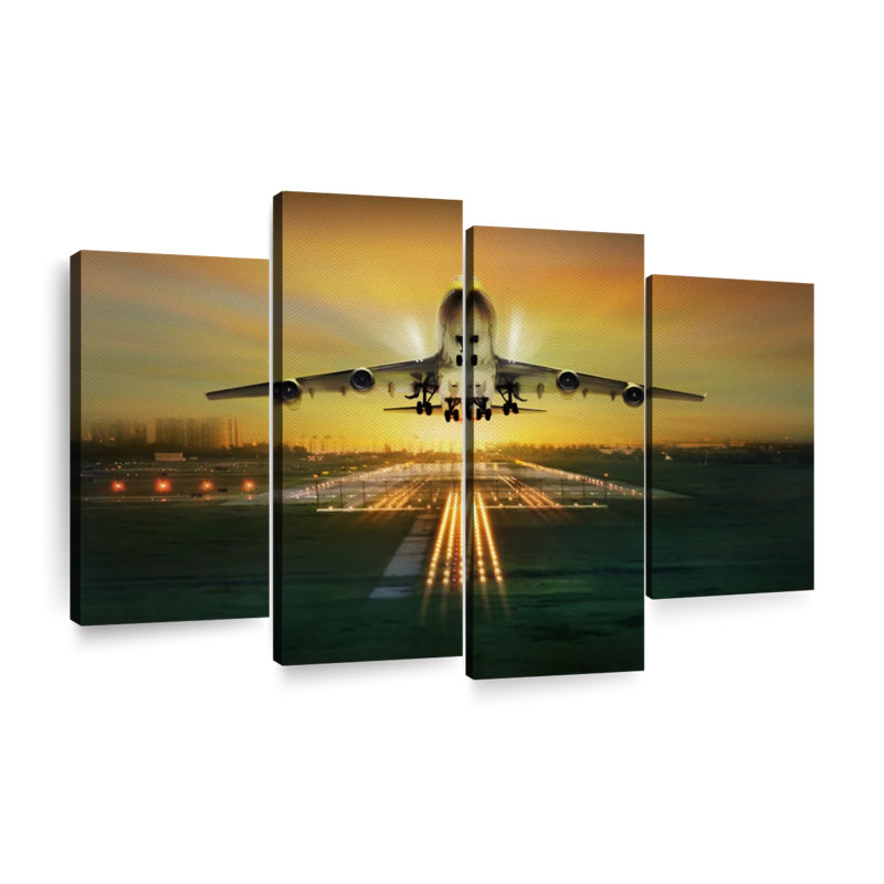 Avion décollage mural, reproduction d'art sur toile, H 22 po x l 36 po x P 1 po