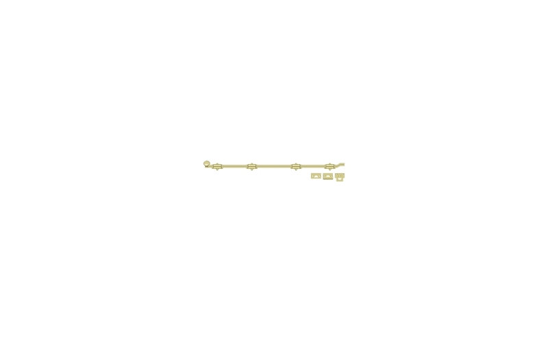 Deltana FPG425 42" Surface Bolt with Offset; Heavy Duty; Antique Brass Finish, Bright Brass