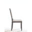 Ensemble de 2 chaises d'appoint classiques grises, siège et dossier rembourrés en lin crème, structure en bois avec pieds tournés, pour rafraîchir votre salle à manger.