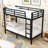 Twin XL Over Twin XL Metal Bunk Bed With Ladder And Guardrails-2082598035