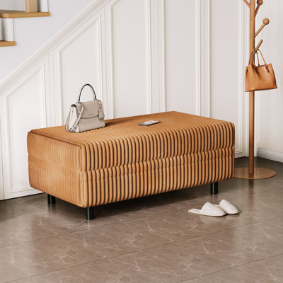 Sherry 40.55'' Upholstered Storage Ottoman with Tray