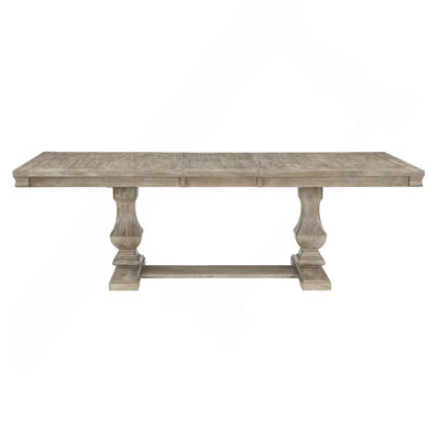 Traditional Style Dining Table With Extension Leaf Brownish Gray Finish Wooden Dining Kitchen  1Pc