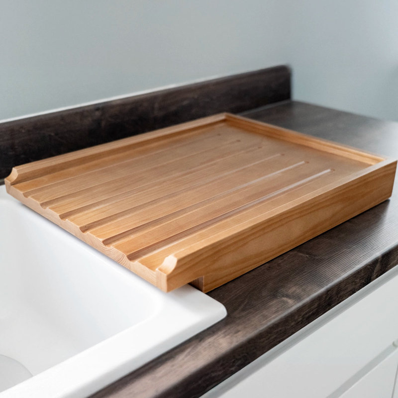  Traditional Wooden Kitchen Sink Drainer Board With Lip - Solid Pine Wood