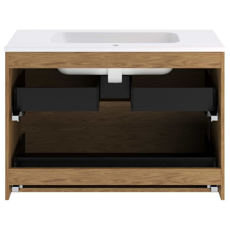 Kora 39.76" Wall Mounted Single Bathroom Vanity with Top, Gold