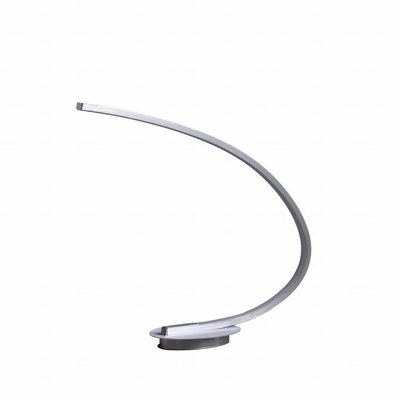 Brushed Silver Curved LED Table Lamp