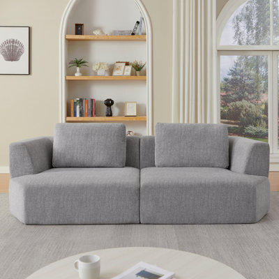 Très grand canapé compressé 3 places avec tissu chenille
