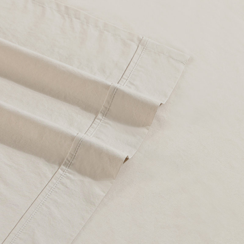 Light Beige Queen Cotton Percale Sheet Set